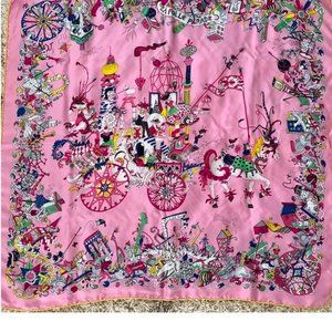 Auth Hermes Scarf La Folle Parade 2020 Claire Fanjul
